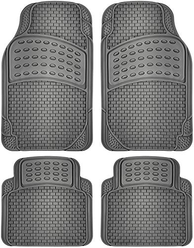 OxGord Universal Fit 4-Piece Full Set Eagle Heavy Duty Rubber Floor Mat - (Gray) - color: Gray