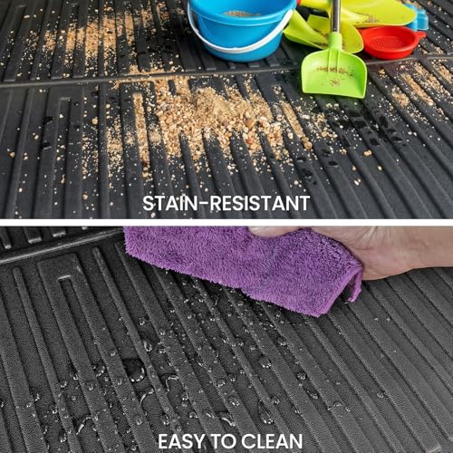 Cargo Mat Backrest Mats for 2018-2024 Ford Expedition Max/Lincoln Navigator L 7/8 Seats, All Weather TPE Trunk Mat Cargo Liner Accessories (Cargo Mat+3rd Row Backrest Mats) - style: 3rd Row Backrest Mats + Cargo Mat