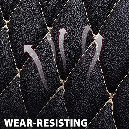 Car Seat Covers Front Seats, Super Luxurious Heavy Universal Duty Waterproof Leather Automotive Vehicle Cover for Cars SUV Pick-up Truck, Non-Slip Seat Pink Car Accessories (2 PCS Front/Black Pink) - color: 2 PCS Front/Black Pink