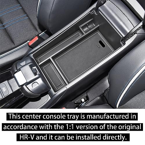 RUNROAD Center Console Organizer Tray Compatible with Honda HR-V 2023 2024 2025 2026 HRV Accessories, ABS Console Organizer Armrest Storage Box Coin Holder, Black