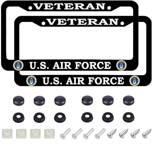 2Pcs for U.S. Air Force License Plate Frames – Black Aluminum License Plate for Veteran United States Air Force –Veteran USAF License Plate Holder - color: AF-1, size: 2pcs