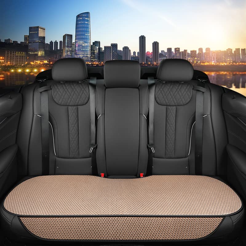 Auto Newer Breathable Universal Four Seasons Car Seat Covers, Luxury Include Front Car Seat Protector and RearCar Seat Cushion,Compatible with 95% Vehicles， Fit for Cars Truck SUV (Beige,3PCS) - color: Beige-3PCS