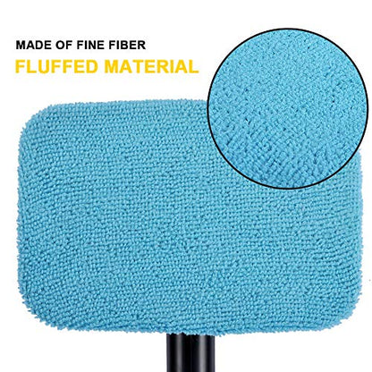 Car Care Microfiber Cloths for Windshield Cleaning Tool, Windshield Cleanner Wand Replaceable Glass Cleaning Bonnets, Interior Auto Window Cleaner Washing Pads, Fit 5”, Blue, 5 Pack - color: Microfiber(blue)