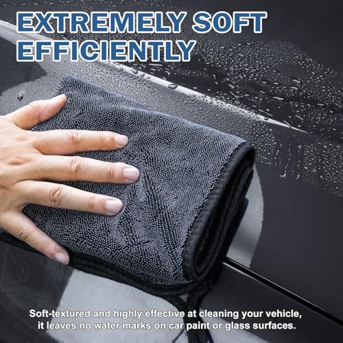 Navona 5 Pack Microfiber Car Drying Towels – Ultra Absorbent, Lint-Free Multi-Purpose Cloths for Car Wash, Bathroom Body Drying, Kitchen Cleaning & Sports Sweat Wiping
