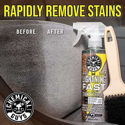 Chemical Guys Lightning Fast Carpet and Upholstery Stain Extractor, (Fabric, Upholstery, & Carpet), Safe for Cars, Home, Office, Furniture & More, 32 fl oz, Fresh Scent - size: 32 Fl Oz