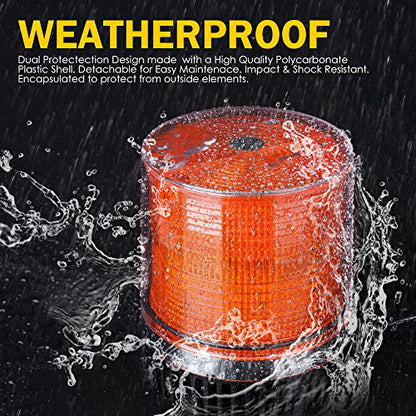 Xprite Amber LED Beacon Light, Forklift Strobe Lights w/Magnetic Base for Construction Vehicles, TowTrucks, Security Patrol, Postal, Golf Carts, UTV ATV, Snow Plows - color: Yellow