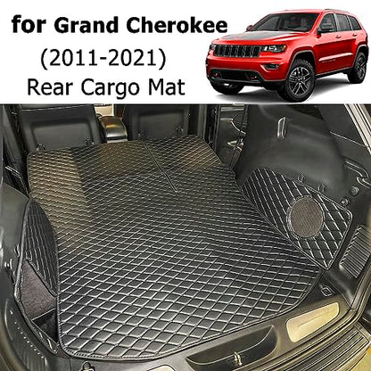 for 2011-2021 Jeep Grand Cherokee Trunk Mat and Rear Backrest Mat Cargo Liners All Weather Anti-Slip