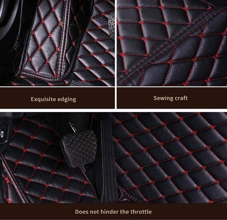 Custom Making Car Floor Mats for 96% Car Model Luxury Leather All Weather Waterproof Anti-Skid Full Coverage Liners (Pink) - color: pink