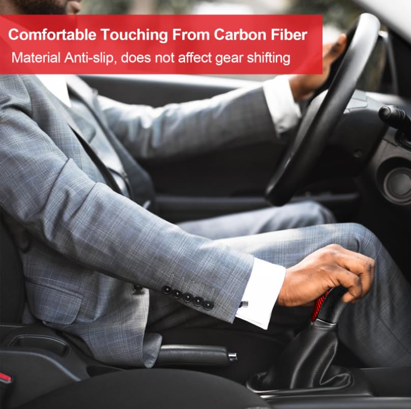 Real Glass Fiber Gear Shift Konb Cover Trim Protector Compatible with BMW F20 F21 F22 F23 F30 F32 F33 F34 F35 F36 F06 F12 F13 F25 F26 F15 F16 GT3 I8 Interior Accessories(2010-2020) - Glossy Red - color: Red