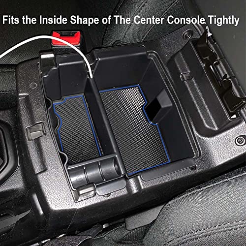 EDBETOS Center Console Organizer Tray Compatible with Jeep Wrangler JL/JLU 2018-2023 2024 2025 2026 and Gladiator JT Truck 2020-2026 Insert Accessories - Won't Covers the light inside (Blue Trim) - color: Blue