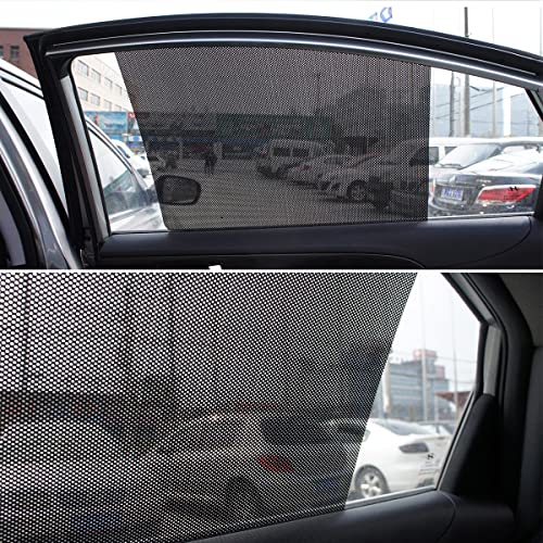 Car Side Window Sunshade, 4 PCS Static Cling Films Stickers Sun Shade UV Rays Privacy Protector, Reuseable Washable Sun Shade for Most Cars, Vhicles, SUV