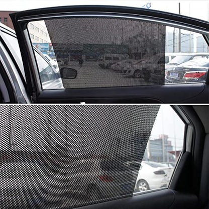 Car Side Window Sunshade, 4 PCS Static Cling Films Stickers Sun Shade UV Rays Privacy Protector, Reuseable Washable Sun Shade for Most Cars, Vhicles, SUV