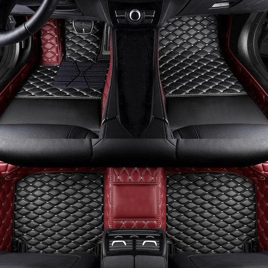 Custom Fit Car Floor Mats by SARAHS - Waterproof PU Leather Full Coverage for Most Cars, SUVs, and Trucks - Automotive Liners to Protect Vehicle Interior Floor Accessories (Black Wine 2) - color: Black Wine 2