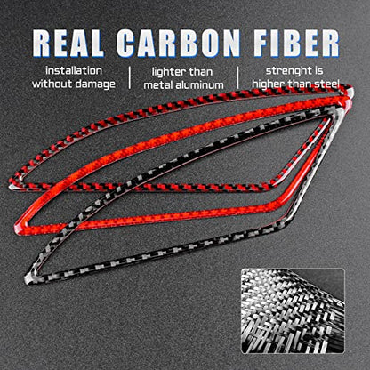 AIRSPEED for Mazda 6 2016-2017.5 with Automatic Transmission, Carbon Fiber Center Console Darshboard Side Air Vent Outlet Frame Cover Interior Trim - color: Side Air vent