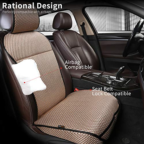 Auto Newer Luxury Breathable Car Seat Cover Fit Four Seasons, Universal Front of Car Seat Cushions, Bottom Seat Covers of Full Wrapped Edge,Universal Fit for 95% Cars,SUV,Pickup(Beige,1PCS) - color: Beige-1PCS