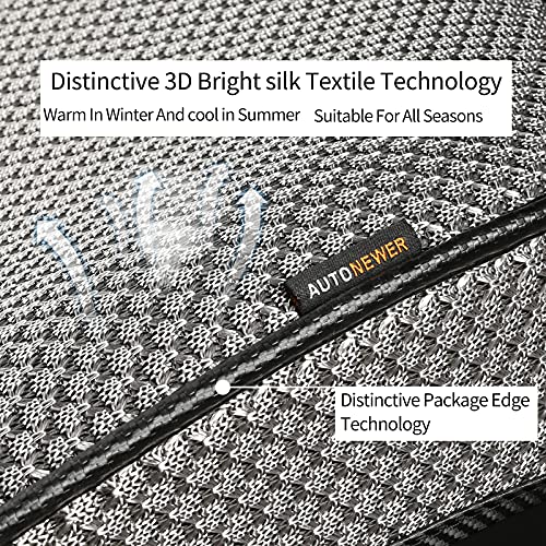 Auto Newer Breathable Universal Four Seasons Car Seat Covers, Luxury Include Front Car Seat Protector and RearCar Seat Cushion,Compatible with 95% Vehicles， Fit for Cars Truck SUV (Grey,3PCS) - color: Grey-3PCS