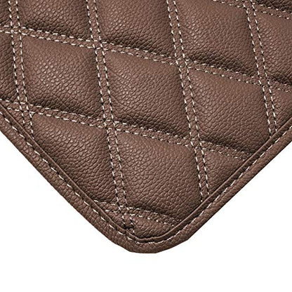 FH Group F16501 Deluxe Heavy-Duty Faux Leather Diamond Pattern Multi-Purpose Cargo Liner Size: 46”, Brown Color w. Gift- Universal Fit for Trucks, SUVs, and Vans
