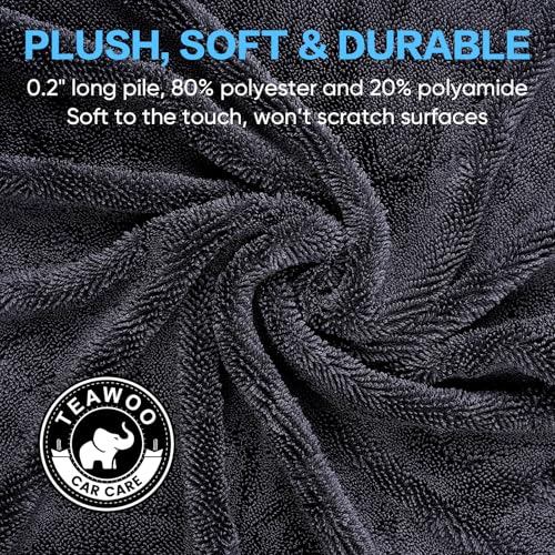 TEAWOO Shiny Wipes Shower Cleaning Cloth, Ultra Absorbent Car Drying Towel, 2 Pack 16 x 24 inch Microfiber Cleaning Cloth for Car, Bath & Househood - size: 2PCS 15.7*23.6 inch