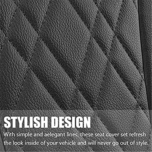 SanQing Car Seat Covers Full Set, Super Luxurious Heavy Duty Waterproof Leather Automotive Vehicle Cover for Cars SUV Pick-up Truck, Universal Non-Slip Seat Car Pink Accessories (Full Set/Pink Black) - color: Full Set/Pink black