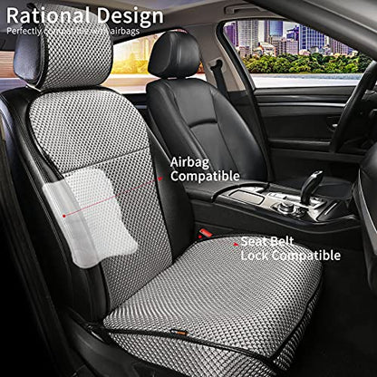 Auto Newer Luxury Breathable Car Seat Cover Fit Four Seasons, Universal Front of Car Seat Cushions, Bottom Seat Covers of Full Wrapped Edge,Universal Fit for 95% Cars,SUV,Pickup,Van(Grey，2PCS) - color: Grey-2PCS