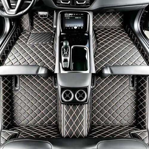 Customize Floor mats for car fit 99% Sedans SUV Sports,Custom Automotive Floor mat Fit Truck, All Weather Men Women Car Protection Pads Non-Slip auto Floor Liners (Black Beige), RH2206UPR - color: Black beige