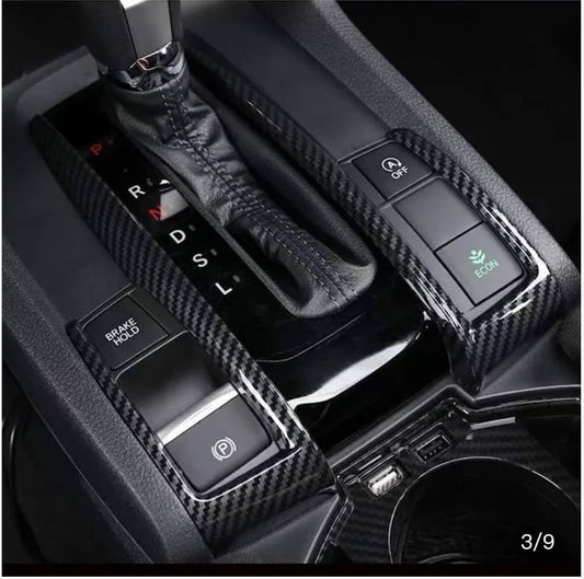 YINGTUU for Honda Civic Accessories 10th Gen 2016 2017 2018 2019 2020 2021 Gear Shift Panel Trim Decor Carbon Fiber Pattern - color: Gear Shift Panel, B