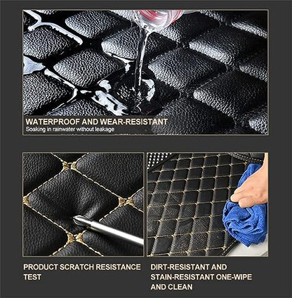 Customized Personalized Car Mats - All Weather Men's and Women's Floor mats Suitable for 99% of vehiclesPads Protection Non-Slip Leather Floor Liners (Black) - color: black 3D