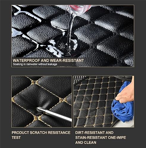 Customized Personalized Car Mats - All Weather Men's and Women's Floor mats Suitable for 99% of vehiclesPads Protection Non-Slip Leather Floor Liners (Black red Stripe) - color: Black red stripe 1
