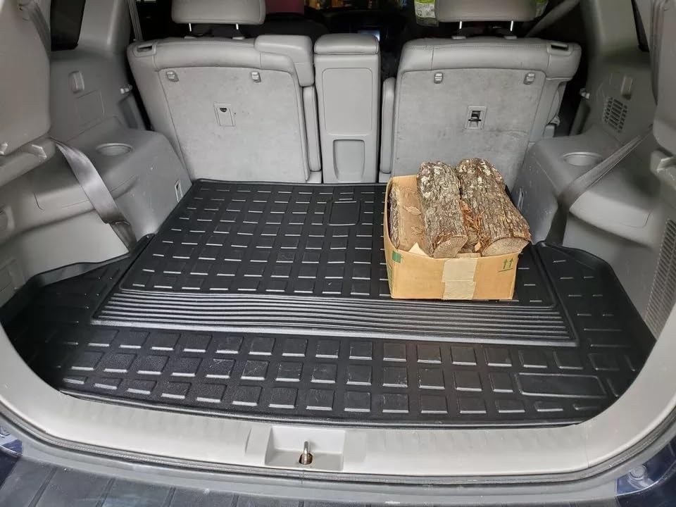 Floor Cargo Trunk Liner for Toyota Highlander 2008-2013 – All-Season Weather-Resistant Liner with Raised Lip–Non-Slip Car Tray Mat Pad Boot–3D Shaped Laser Measured Premium Custom Fit