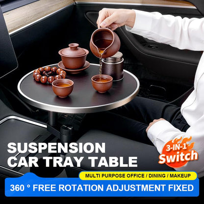 SYDSZ Car Cup Holder Tray, Center Console Mount Car Food Tray Table for Eating, 11 LBS Load Capacity Cup Holder Expander, Universal Car Tray for Drinks, Meals, Laptop, Fits Most Vehicles