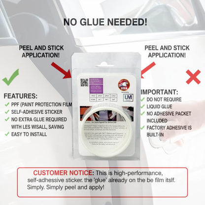 2 Door Edge Guard Made with Paint Protection Film, Scotch Guard, PPF 8mil Precut Strips, Universal Fit Cars, Truck, SUV, Clear Tape, Door Protector, Car Accessories Upromax - size: Door Edge/Clear/2 Doors