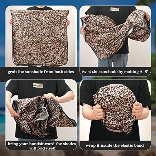 Windshield Sun Shade Foldable Car Front Window Covers for Car Accessories Sun Heat UV Rays Visor Protector Protection for Universal Cars SUV Truck(Nice Leopard) - style: Nice Leopard