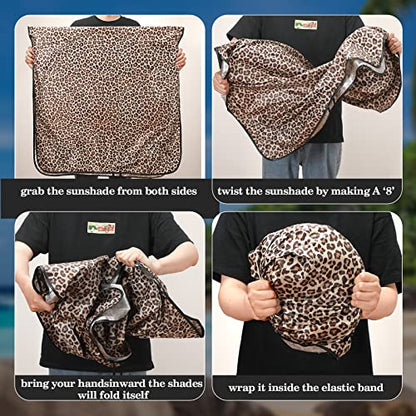 Windshield Sun Shade Foldable Car Front Window Covers for Car Accessories Sun Heat UV Rays Visor Protector Protection for Universal Cars SUV Truck(Nice Leopard) - style: Nice Leopard