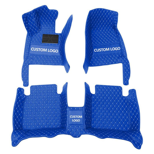 Custom Personalized Floor Mats for Cars，Luxury Full Coverage All Weather Car Floor Mats，Anti-Slip Leather Car Mat Set ，Custom Floor Mats for 99% of Cars, Trucks & SUVs (Blue 3D) - color: Blue 3D
