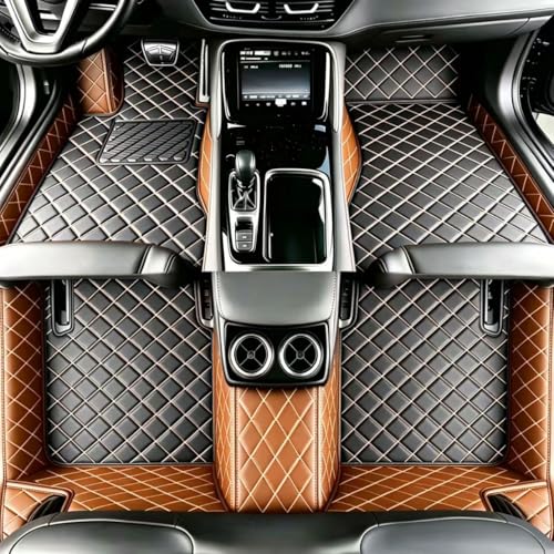Customize Floor mats for car fit 99% Sedans SUV Sports,Custom Automotive Floor mat Fit Truck, All Weather Men Women Car Protection Pads Non-Slip auto Floor Liners (Brown Black), RH2206UPR - color: Brown Black