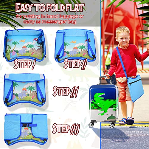 ecoZen Lifestyle Kids Travel Tray & Toddler Lap Desk Organizer - Airplane and Car Seat Table for Road Trip Essentials - Airplane Must Haves for Toddlers - Carseat Tray Kid Travel - Lap Table - color: Blue