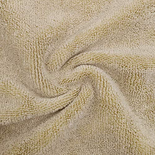 POLYTE Microfiber Cleaning Towel (16x24, 6 Pack, Professional, Blue,Camel,Gray)