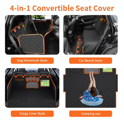 Cudloo Dog Car Seat Cover for Pets 100% Waterproof Seat Cover Anti Tear Dog and Cat Hammock 600D Heavy Duty Scratch Proof Nonslip Pet Seat Covers for Cars, Trucks and SUVs