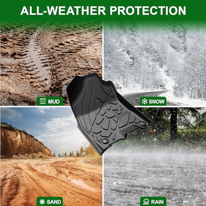 Floor Mats for 2019-2024 Ram 1500 (Only Classic Body) Crew Cab 2013-2018 1500/2500/3500 Crew Cab, TPE All Weather Durable Floor Liners Door Sill Guards for Ram 1500 Classic - size: 2019-2024 | For Dodge Ram 1500 Classic