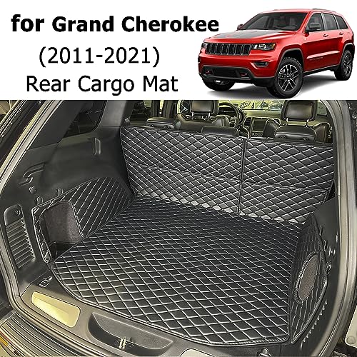 for 2011-2021 Jeep Grand Cherokee Trunk Mat and Rear Backrest Mat Cargo Liners All Weather Anti-Slip