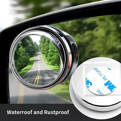 2 Pieces - Blind Spot Mirrors (Auto Rearview Mirrors), Auto Blind Spot Mirrors, 2-Inch HD Glass Convex, 360° Wide Angle, for Cars, SUVs, Trucks; Adhesive Rearview Mirrors, Black.