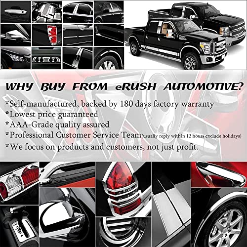 Triple Chrome Plated Door Handle Covers Compatible with 2010-2019 Taurus (Without Smart Buttons Cutout)