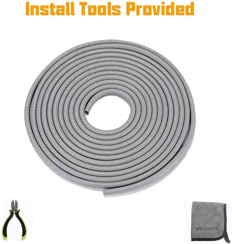 Winunite 16.4ft(5m) Car Door Edge Guards Light Gray– Fits Most Vehicles, No Glue, U-Shaped, Built-in Metal Clips, Scratch and Chip Resistant – Reduces Dings in Parking Lots - color: gray, size: 16-2/5Ft