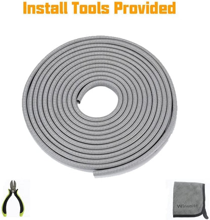 Winunite 16.4ft(5m) Car Door Edge Guards Light Gray– Fits Most Vehicles, No Glue, U-Shaped, Built-in Metal Clips, Scratch and Chip Resistant – Reduces Dings in Parking Lots - color: gray, size: 16-2/5Ft