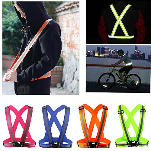 Reflective Vest with Hi Vis Bands, Fully Adjustable & Multi-Purpose: Running, Cycling, Motorcycle Safety, Dog Walking - High Visibility Neon Green 1PCS