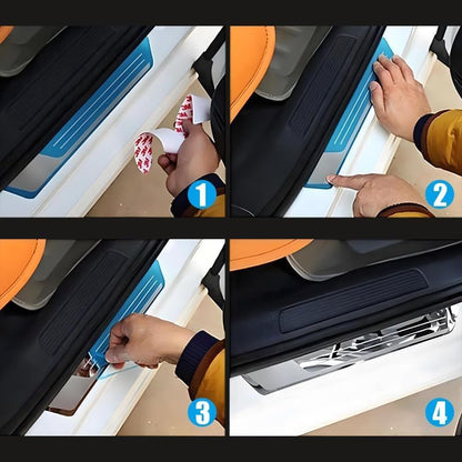 4 Pcs Stainless Steel Car Door Sill for Jeep Grand Cherokee L 2021-2025, Car Protector Strips Edge Entry Guards Anti Scratch Threshold Strip