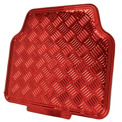BDK Red All Weather Heavy Duty Car Floor Mats Interior Liners for Auto Van Truck SUV, Fits Front & Rear - color: Metallic Red