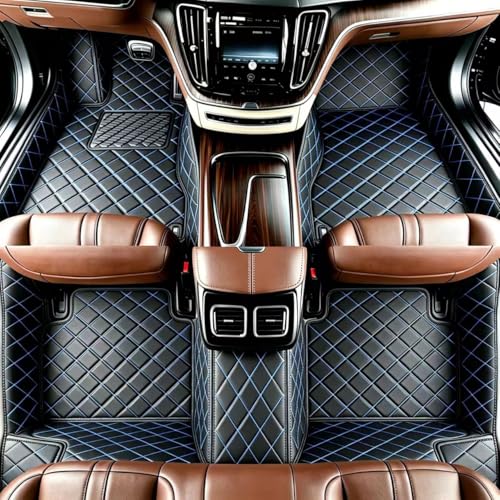 Customize Personalized Floor Mats for Cars, Full Coverage Luxury Mat Set, Anti-Slip, Custom Suitable for 99% of Sedan Trucks SUV Auto (Black Blue) - color: Black blue