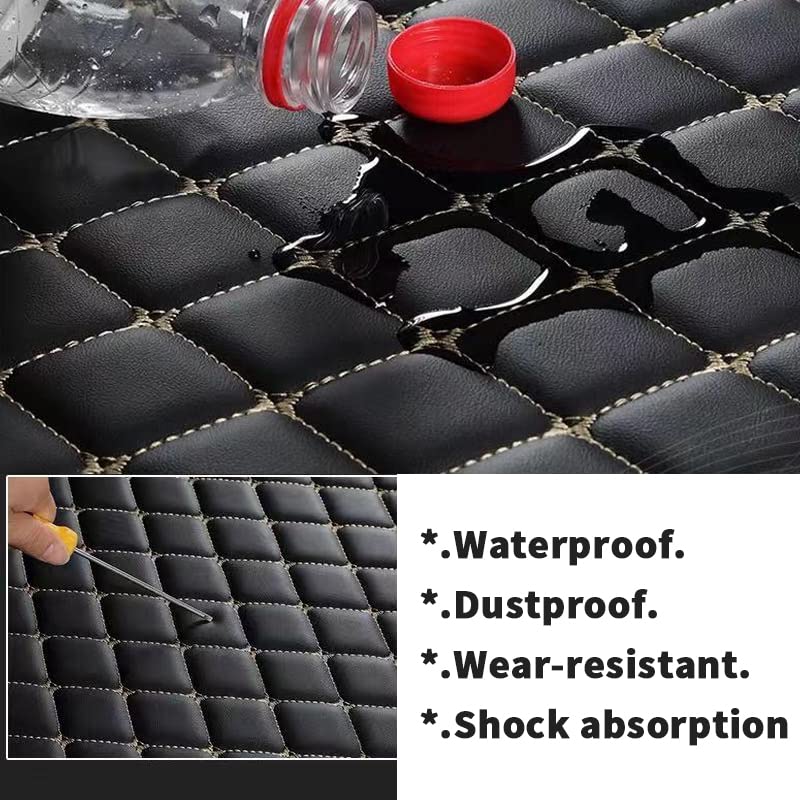 Custom Waterproof Leather Car Floor Mats Fit for Most Car SUV Truck & Sportscar All Weather Protection Vehicles (Black Beige) - color: Black Beige