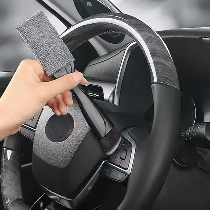 Car Interior Detailing Brush, Soft Bristle Plastic Cleaning Tool for Dashboard, Vents, Gaps & Vents - Battery-Free Manual Dust Brush for Vehicle Interior & Home Use